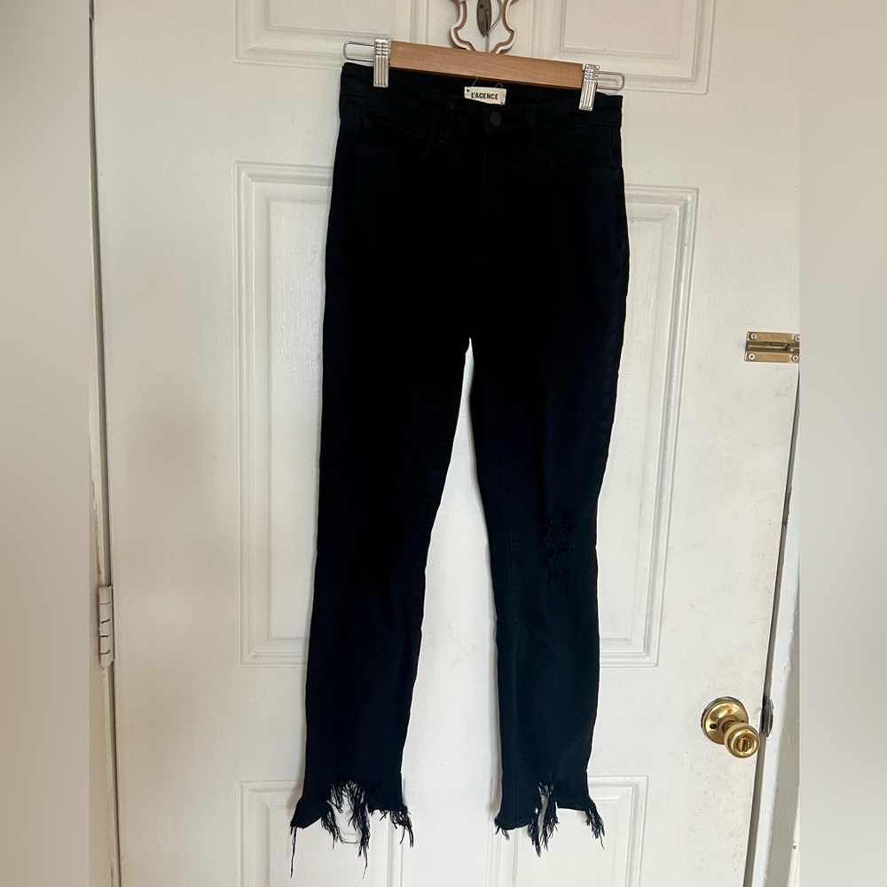 L’AGENCE | Distressed Black Jeans